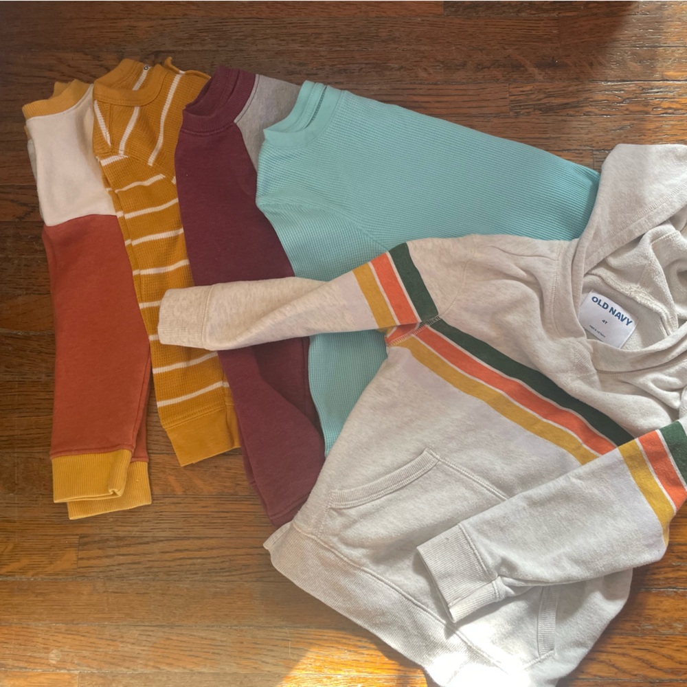 Toddler 5t Long sleeve shirts + Hoodie